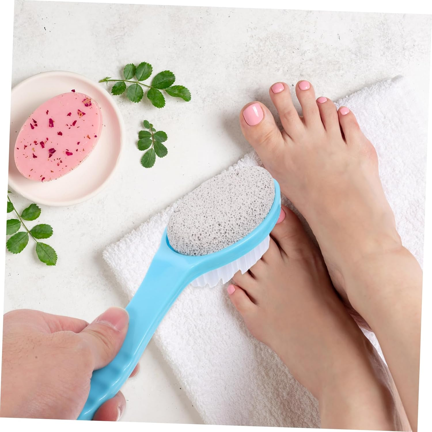 WOONEKY Foot Scrubbing Brush Foot Dead Skin Brush Portable Foot Exfoliator Brush Foot Scrubber Brush Pumice