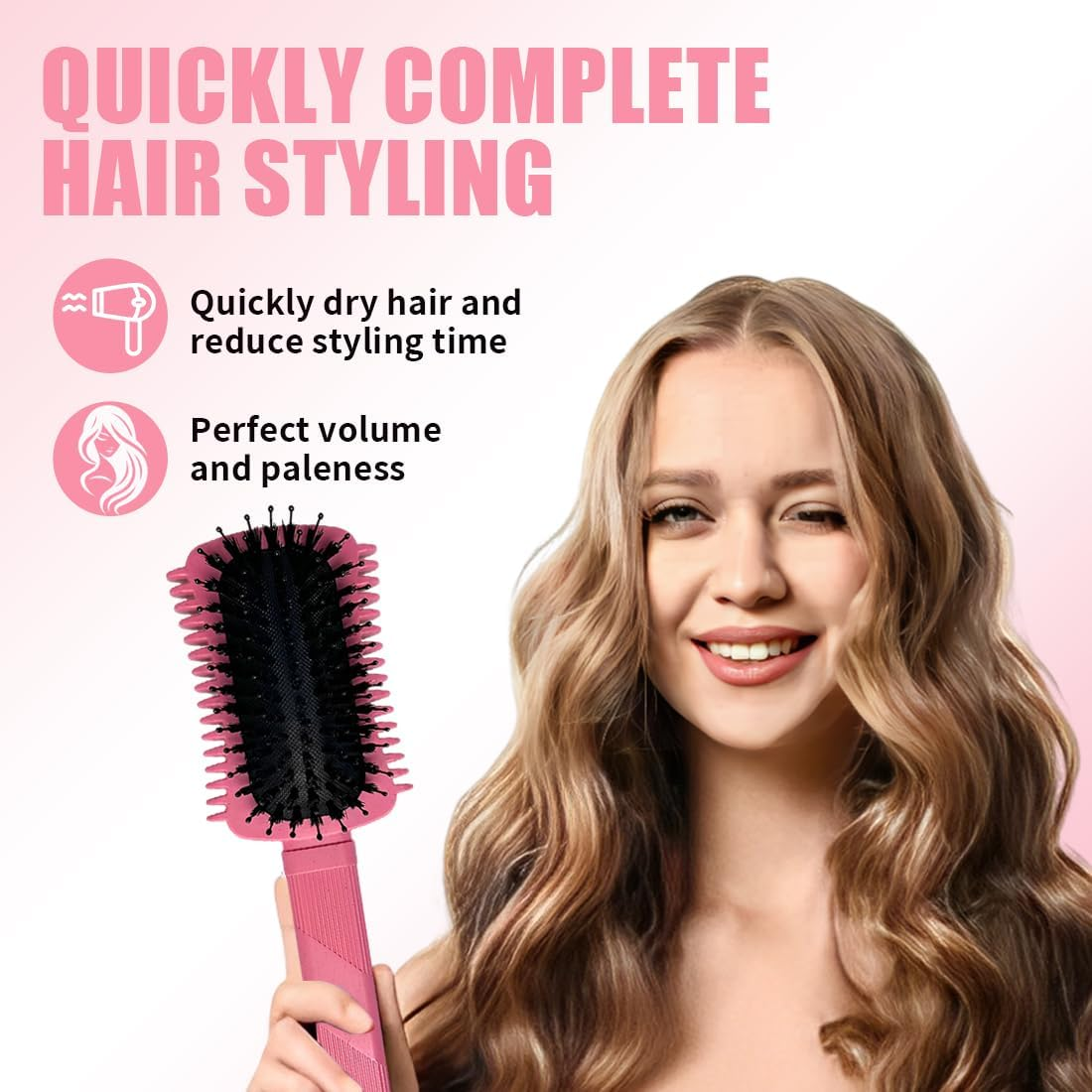 JAWUZ Curl Defining Brush, 2025 Improved Curly Hair Brush, Hair Brush Curls, Versatile Curling Brush, Curl Brush for Women, Curly Hair, Hair Care (Red)
