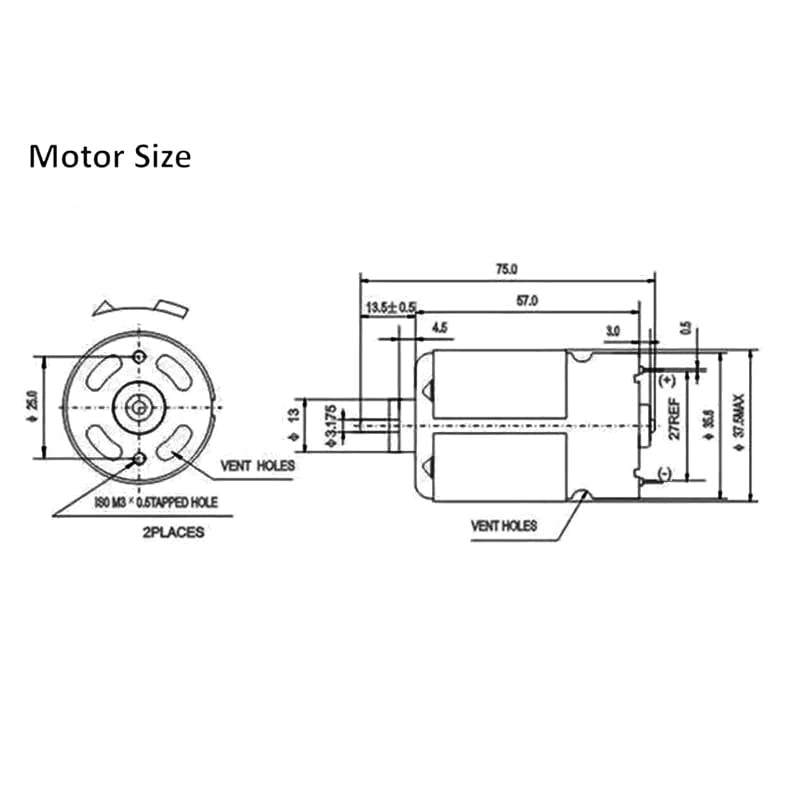 Chgimposs RS550 25V 19500 RPM DC Motor with Two-Speed 12 Teeth and High Torque Gear Box for Electric Drill/Screwdriver image number 2