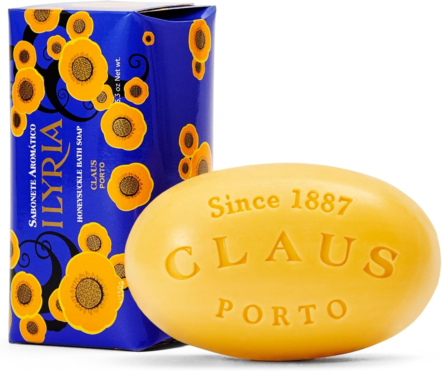 Claus Porto Ilyria Honeysuckle Bath Soap by Claus Porto for Unisex - 5.3 Oz Bar Soap, 150 G