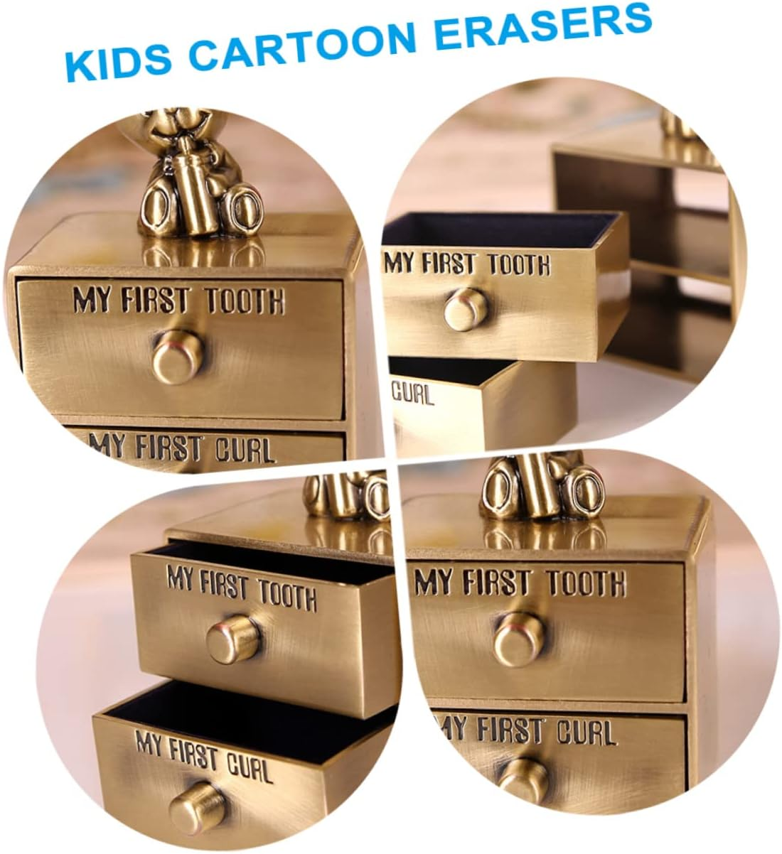 Zinc Alloy Boys and Girls Tooth Box Portable Metal Tooth Storage for Personalised
