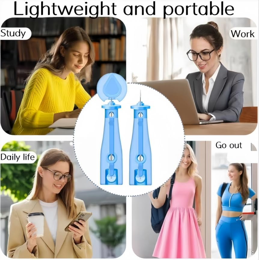 Blue Blackhead Remover Needles, 50Pcs Blackhead Acne Pimple Popper Needles, Acne Pimple Popper Needle Remover Tools for Women Home Use