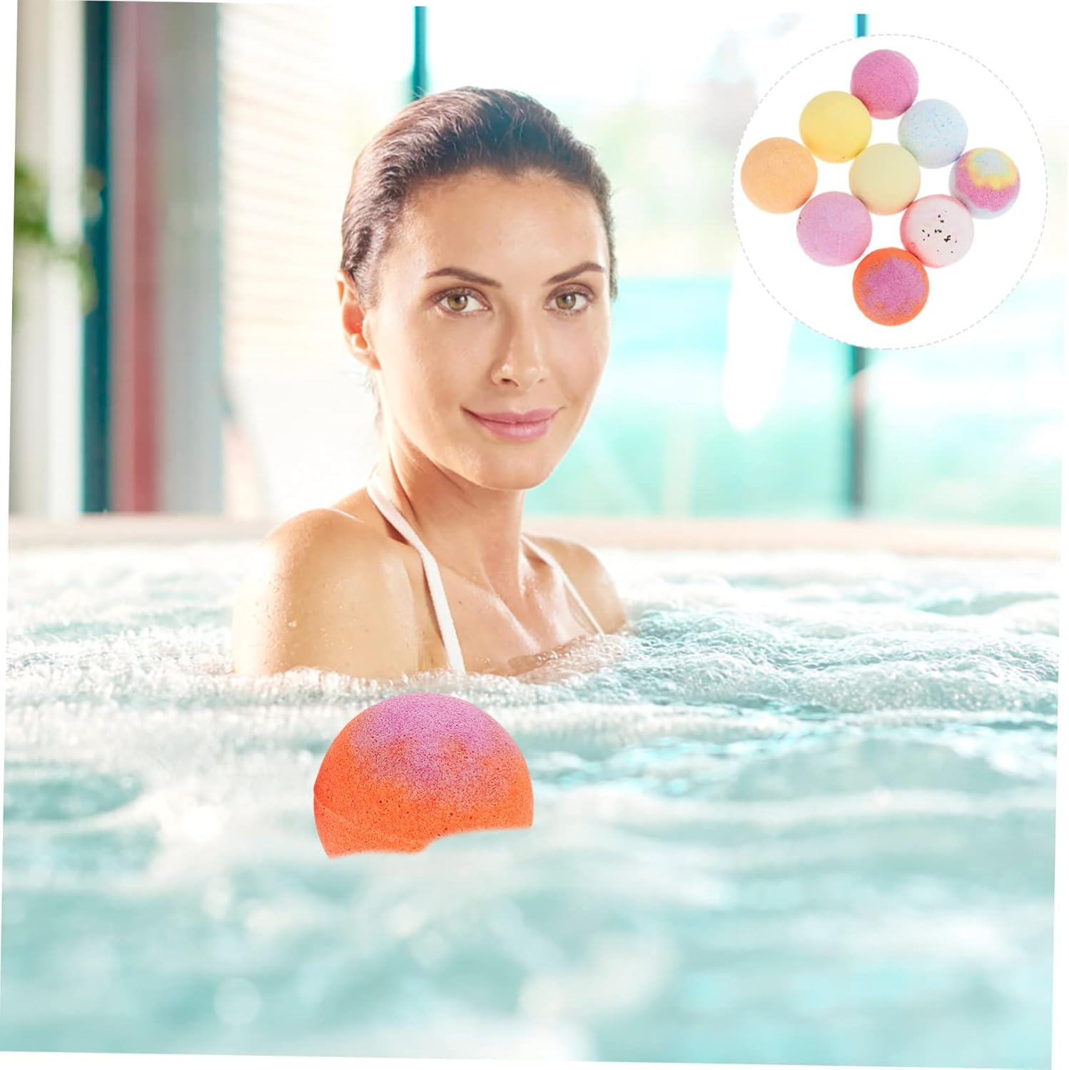 DEARMAMY 9Pcs Essential Oil Dry Flower Bath Salt Balls Bubble Set Spa Bathing Aromatherapy image number 3