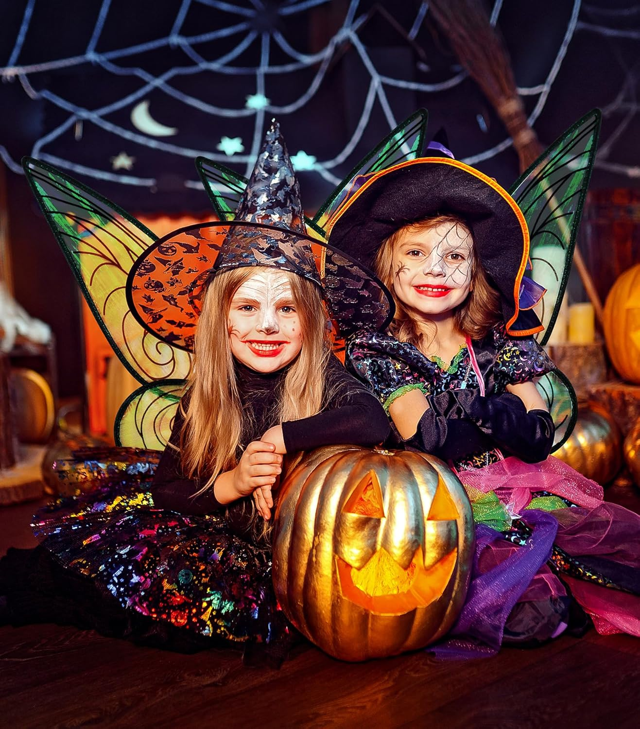 Girls Fairy Wings, Sparkling Sheer Butterfly Wings for Women Adults and Kids - Birthday Halloween Dress Up image number 4