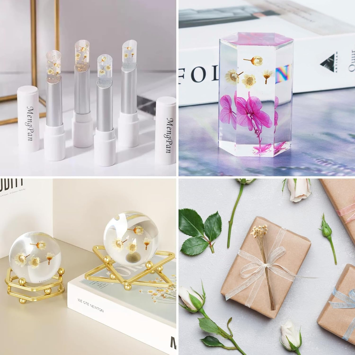 MIHUAGE Dried Flower Mini Star Brazilian Daisy Dried Natural Decorative Small Chamomile Bouquet 200 Stems for Wedding Floral Arrangements Home Decorations Valentine'S Day Gifts (Natural White)