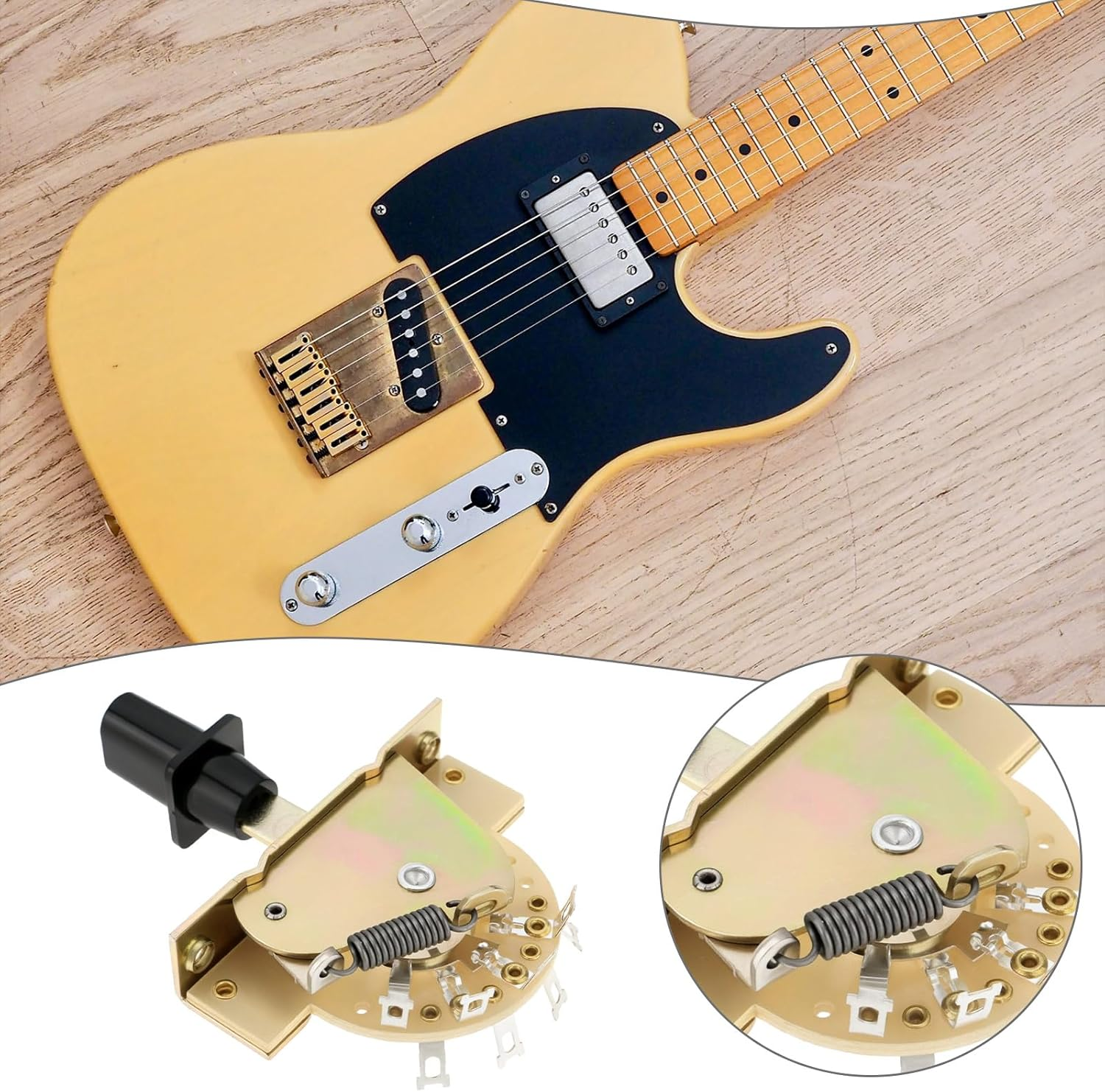 3-Way Guitar Pickup Selector Switch with 2 Knob Compatible with Telecaster Pre-1977 Compatible with Stratocaster Vintage Style image number 4