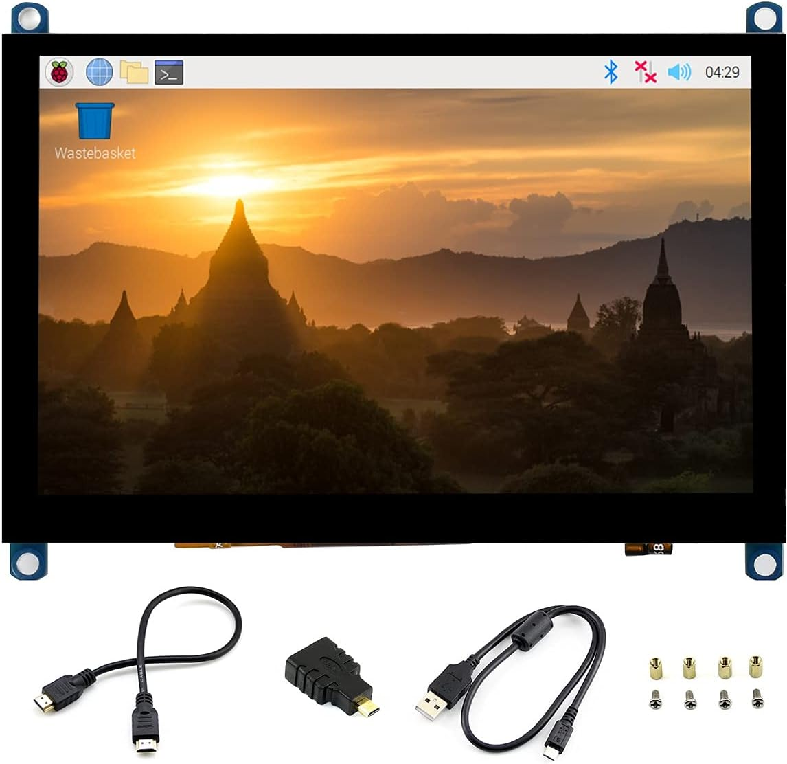 Waveshare 4 Inch HDMI LCD Display 800X480 Resistive Touch IPS Screen Supports Raspberry Pi