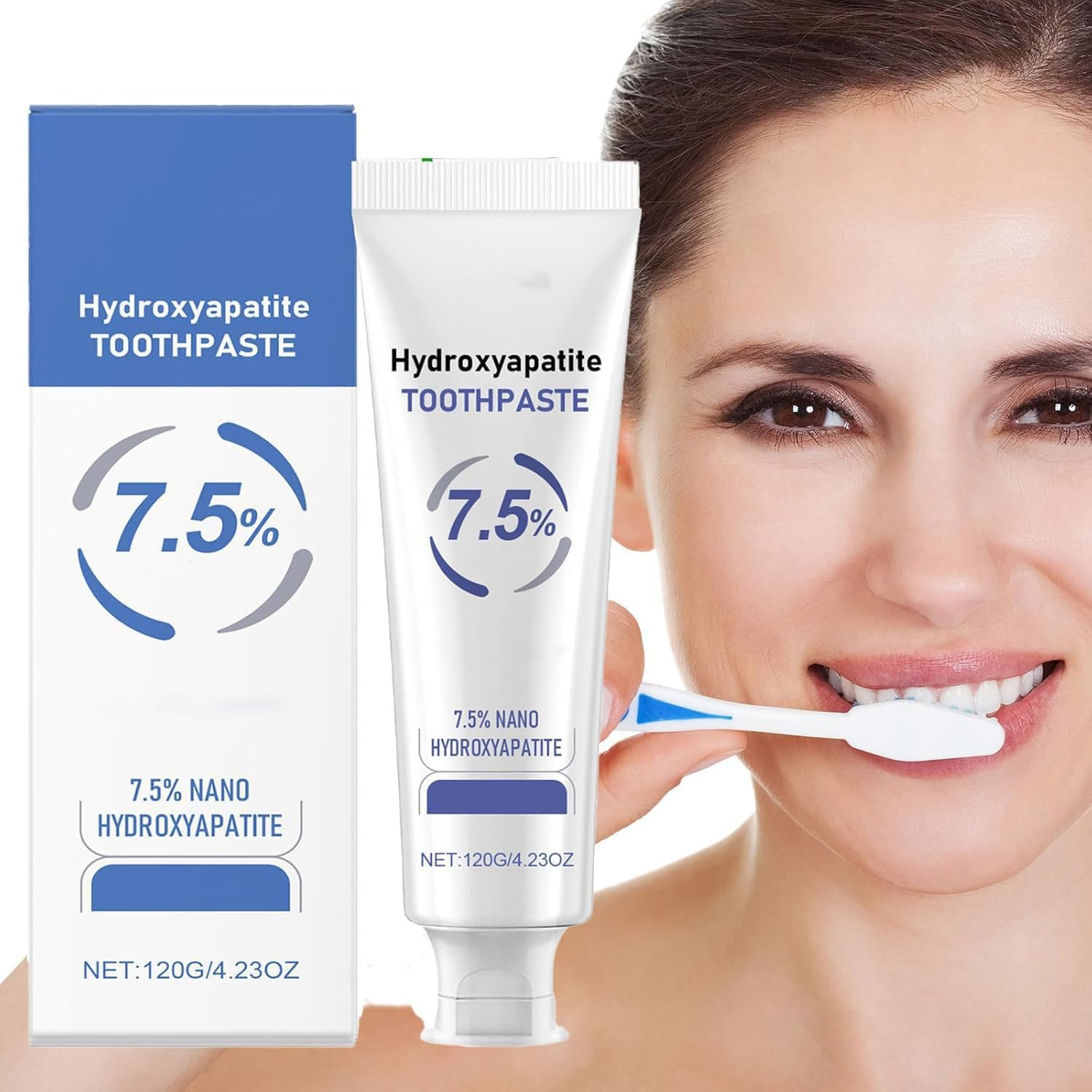 7.5% Hydroxyapatite Toothpaste, Hydroxyapatite Toothpaste Whitening, Nano Toothpastes, Whitening Tooth Repairs Gentle Freshed Breath Daily Used for Oral Health (3PCS) image number 1