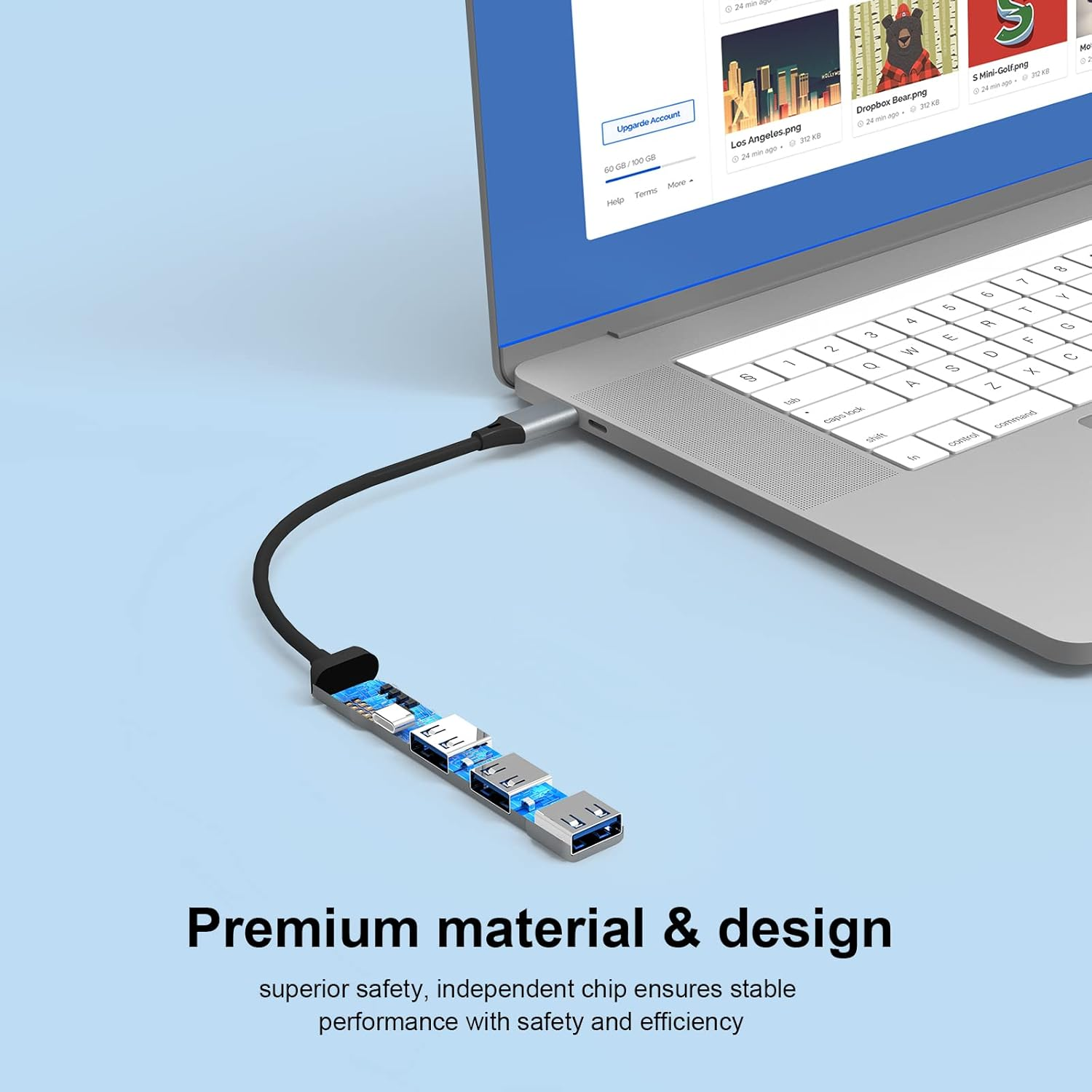 Lightning to USB Hub [Apple Mfi Certified] 4-In-1 OTG Hub with 3 USB 3.0 Ports and Fast Charging Port for Iphone/Ipad - Compatible with Microphones, Flash Drive, Keyboard, Mouse, Sound Card image number 5