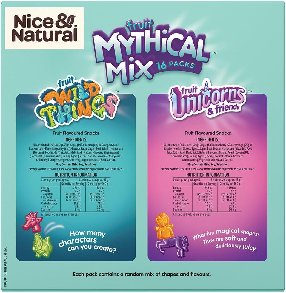 Nice & Natural Fruit Mythical Mix Lollies 264 G (Pack of 32)