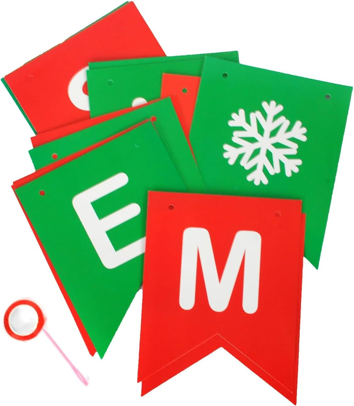 Merry Christmas 5 Metre Banner Bunting Santa Holiday Celebration Decoration Red Green