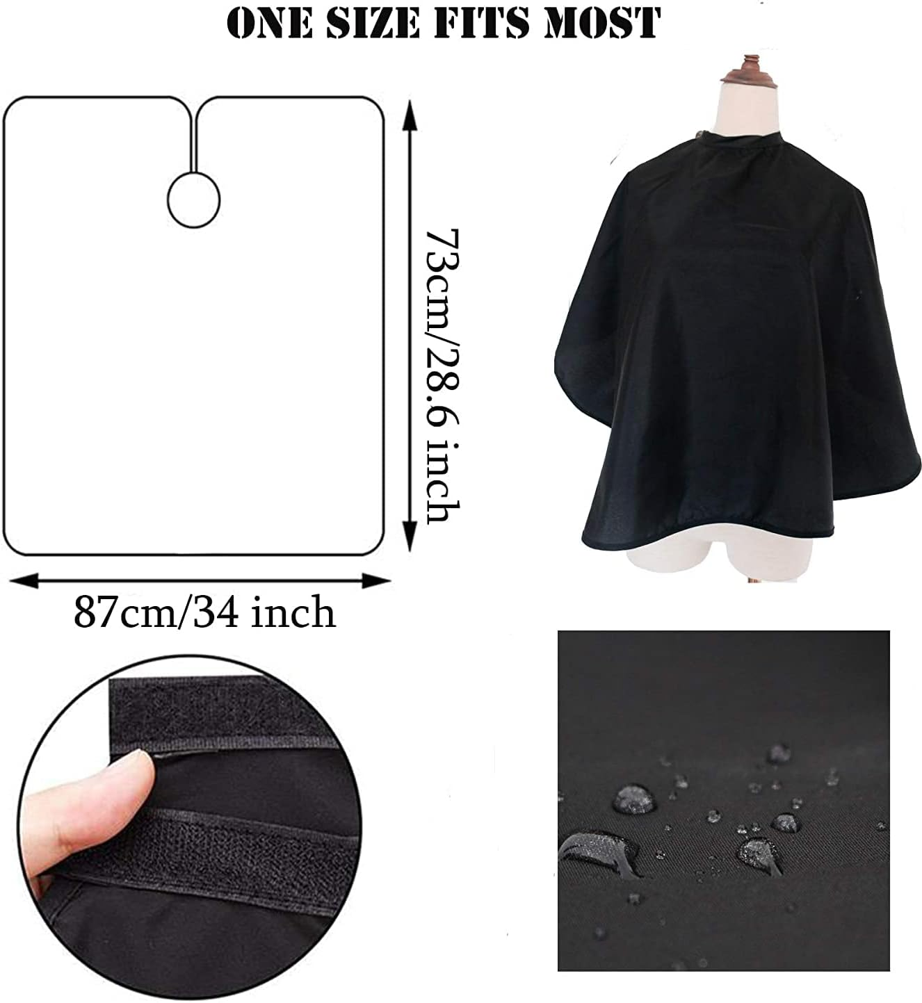 Caps, Foils & Wraps Hair Color Cape Makeup Haircut Salon Hairdresser Shampoo Capes Cutting Barber Cape for Men,Women,Clients image number 5