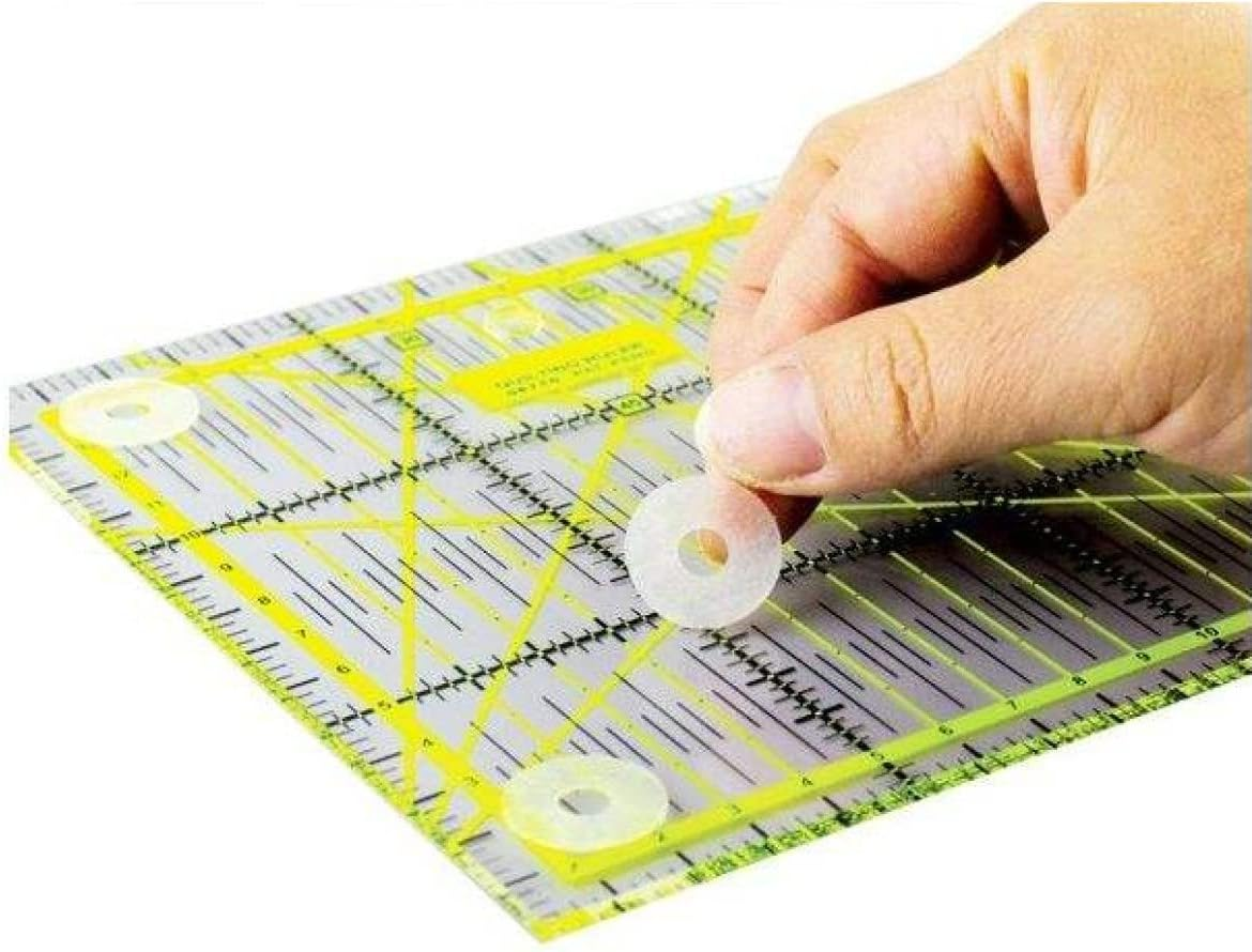 Non-Slip Silicone Grips for Quilt Templates Ruler Grip Stickers True Grips for Quilting Rulers 96 Pieces in Total, 48 Large and 48 Small image number 1