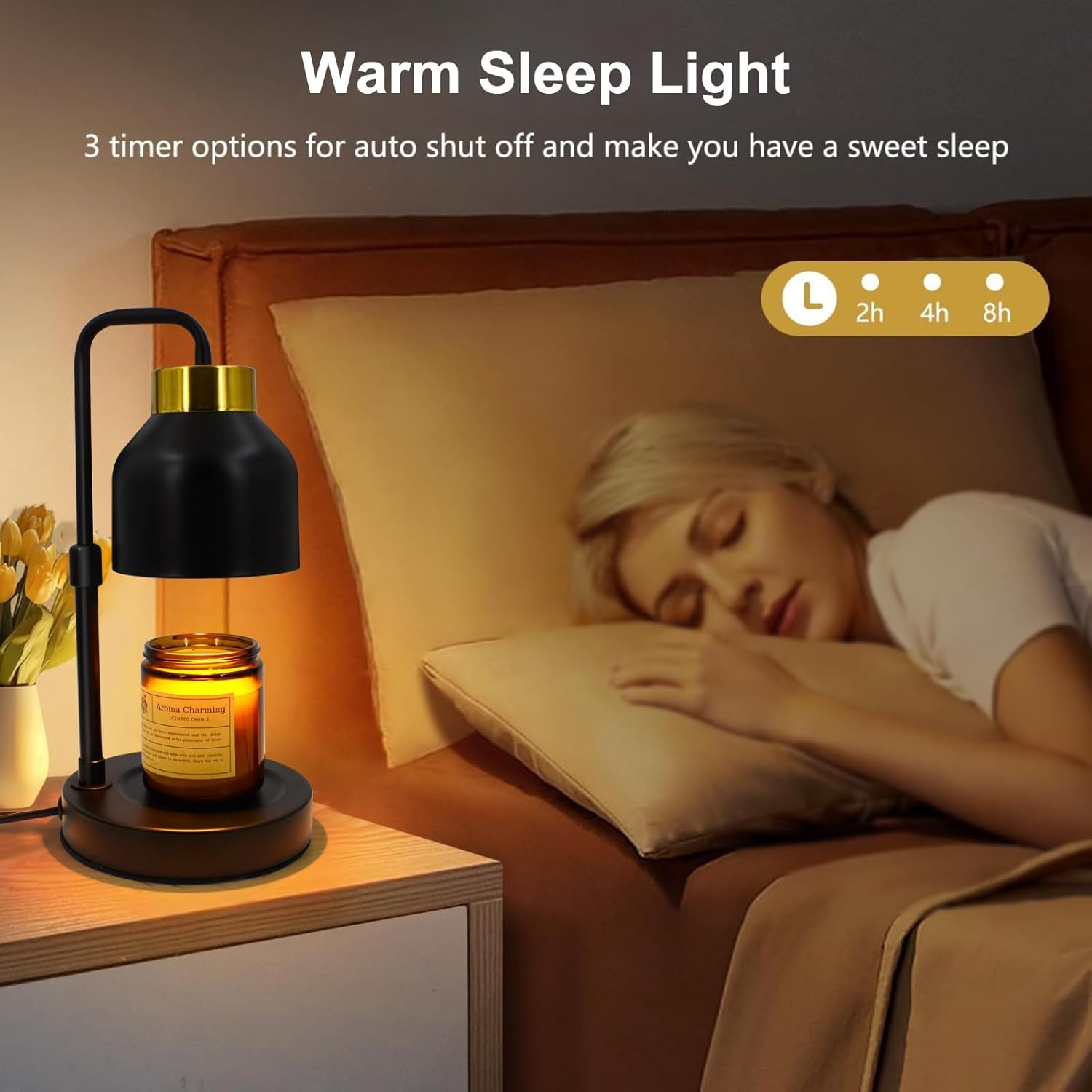 Candle Warmer Lamp,Electric Candle Warmer with Timer Dimmer Adjustable Height, Mom Christmas Birthday Gifts for Women, House Warming Gifts New Home Bedroom Decor image number 3