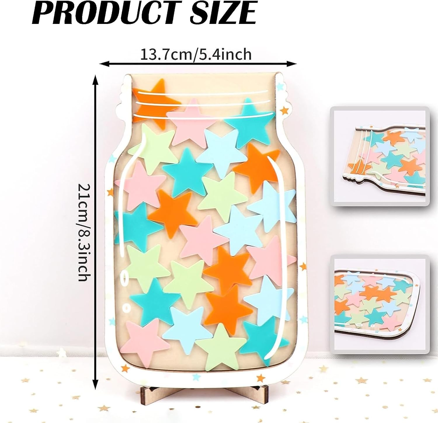 Reward Jar with Stars, Incentive Jar for Behavior, Star Collect Jar Reward System for Classroom, Teacher & Parent Use image number 4