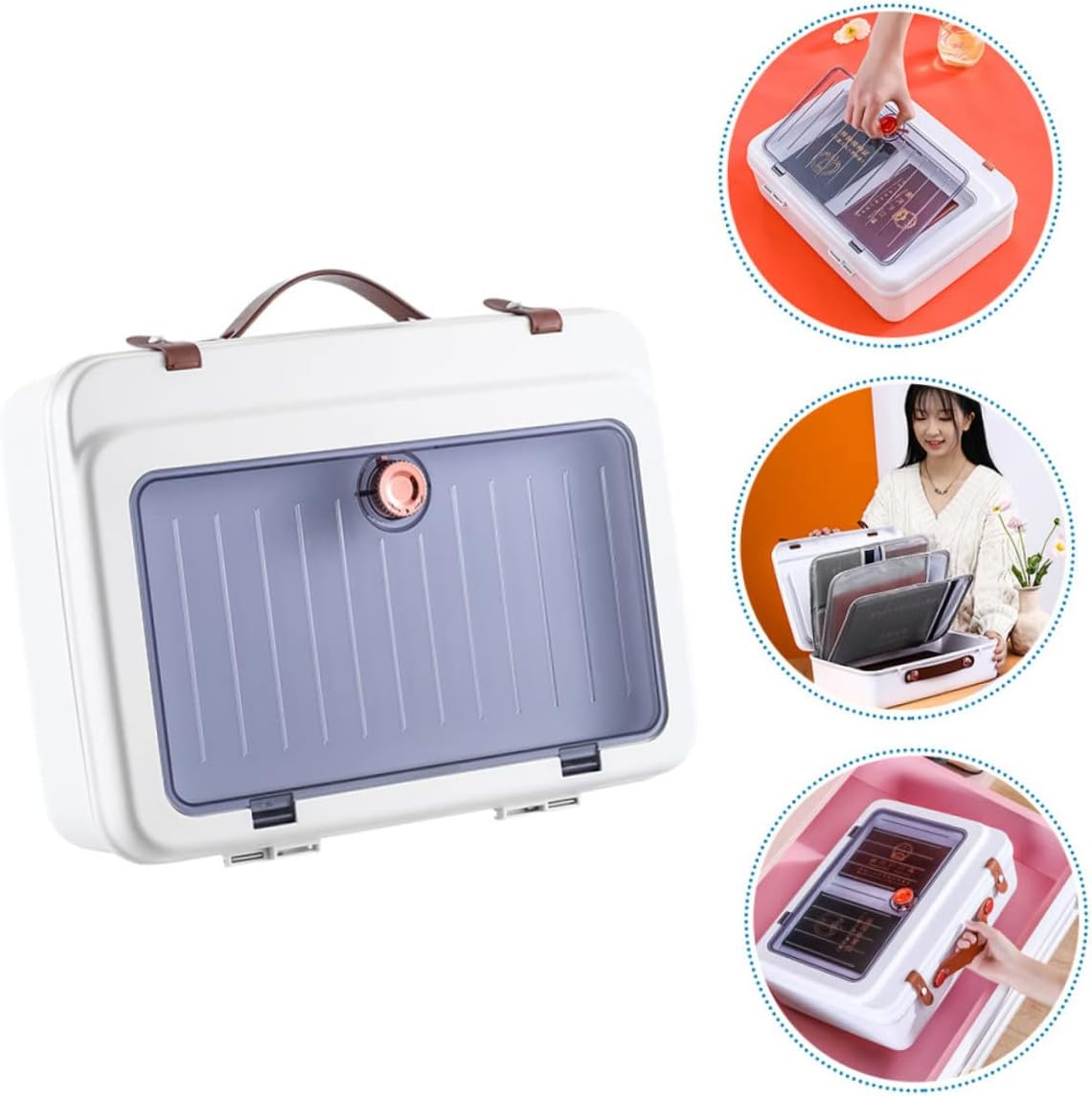 CAXUSD Id Storage Bag for Certificate and Document Box Multifunction File Case for Office Use Travel and Home Organization - Green image number 3