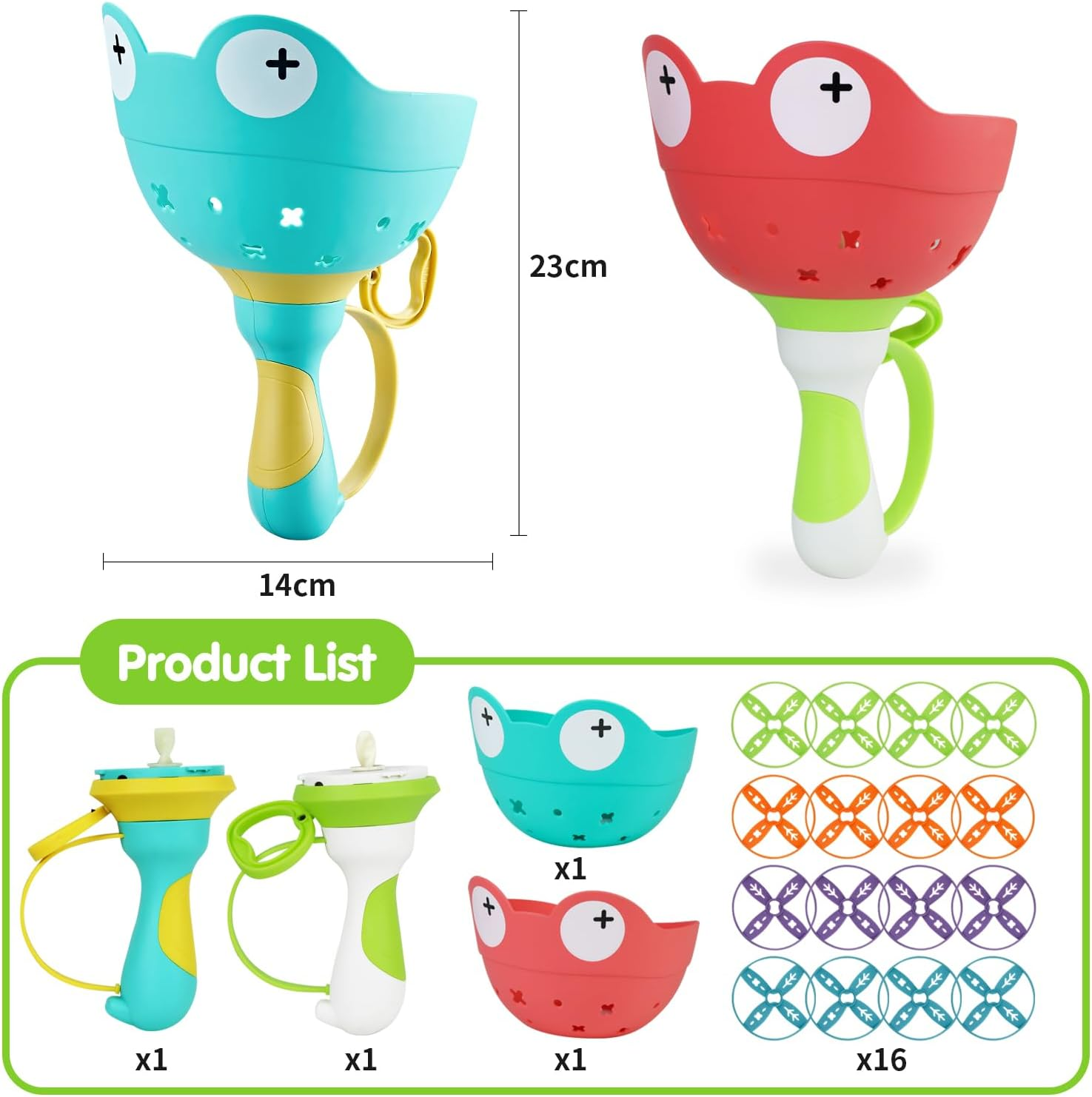 Kids Outdoor Toys for 3 4 5 6 7 8 Years Old Boys Girls, Flying Discs Launcher Toys Manual Capture Catching Games, outside Toy for Toddlers Age 3-5 6-8, Outdoor Play Equipment Summer Gifts image number 1