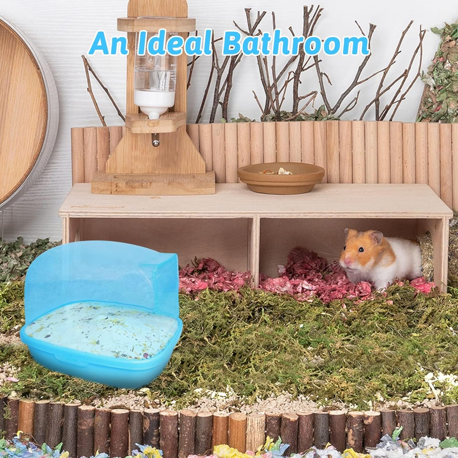 Hamiledyi Dwarf Chinchilla Sand Bath House,Syrian Hamster Sauna Room Plastic Small Animals Dust Bathroom Toilet for Hamster Gerbil Hedgehog Squirrel Totoro image number 5