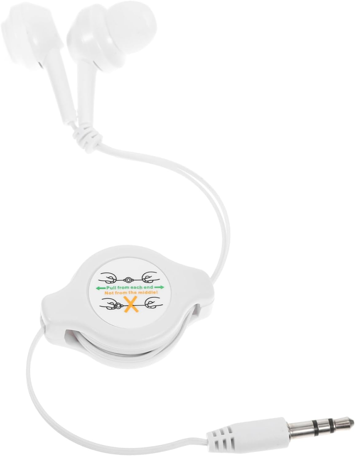 ELAYARD Retractable Wired Earbuds In-Ear Earphone Noise Cancelling, Compact Telescopic Ear Plugs for Music Devices, White Earphones Suitable for Travel and Pocket Use image number 6