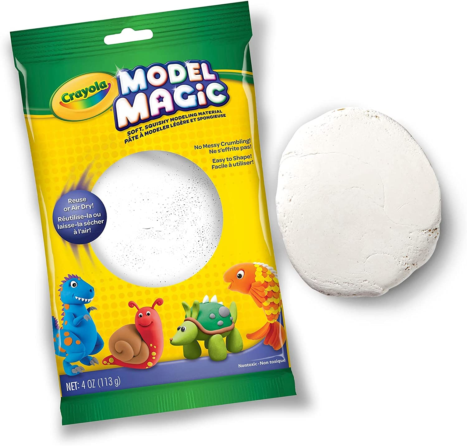 Crayola 113Gm Model Magic, White, Modelling Compound, Lightweight and Spongy Compound That Sticks to Itself and Not Your Hands, No Messy Crumbling, Easy to Shape and Mold image number 4