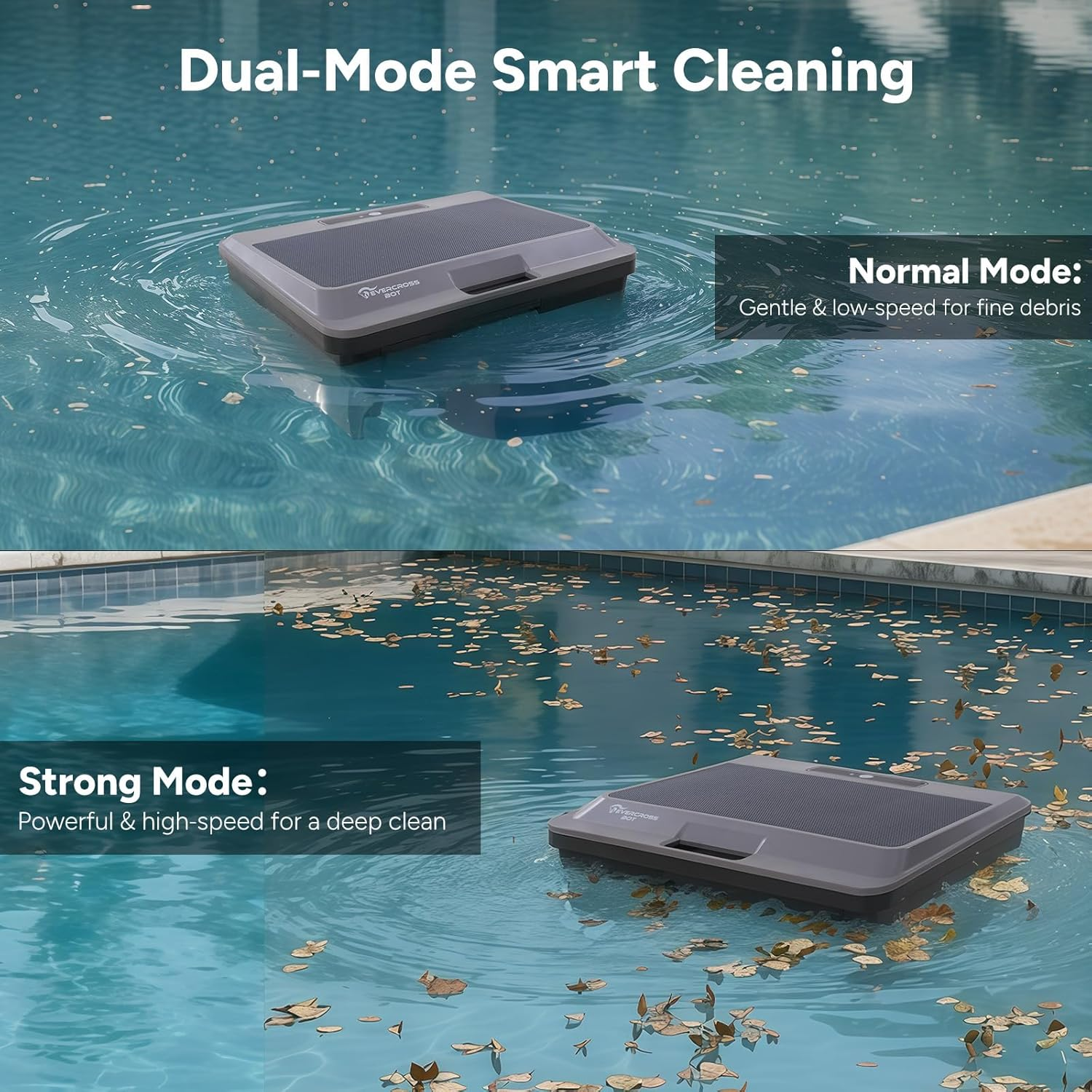 Y9T Robotic Pool Skimmer, Cordless Water Surface Cleaning, Smart Route Planing and Docking, Triple-Motor System, Button and App Control, Solar Charging, Cleaning for 140㎡ Pools image number 5