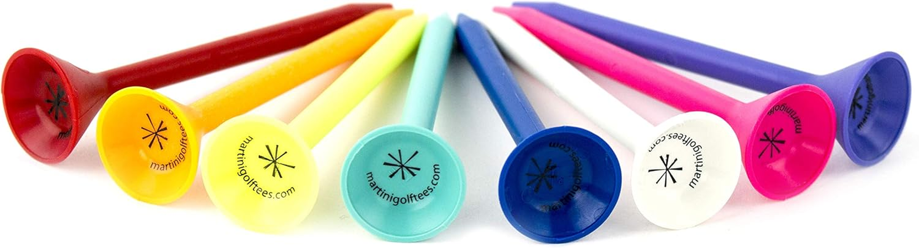 Martini Golf 3-1/4" Durable Plastic Tees 5-Pack (Assorted Colors)