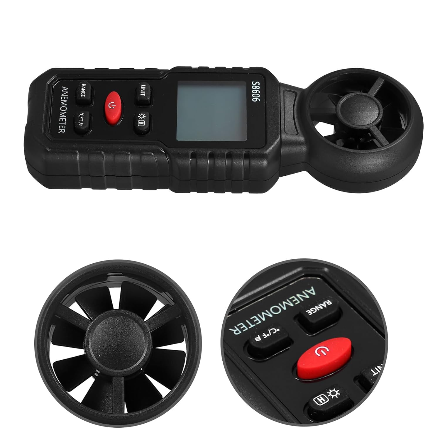 TEHAUX High-Precision Handheld Digital Anemometer Wind Speed for Outdoor Use Construction Versatile Air Velocity and Wind Measurement Tool image number 4