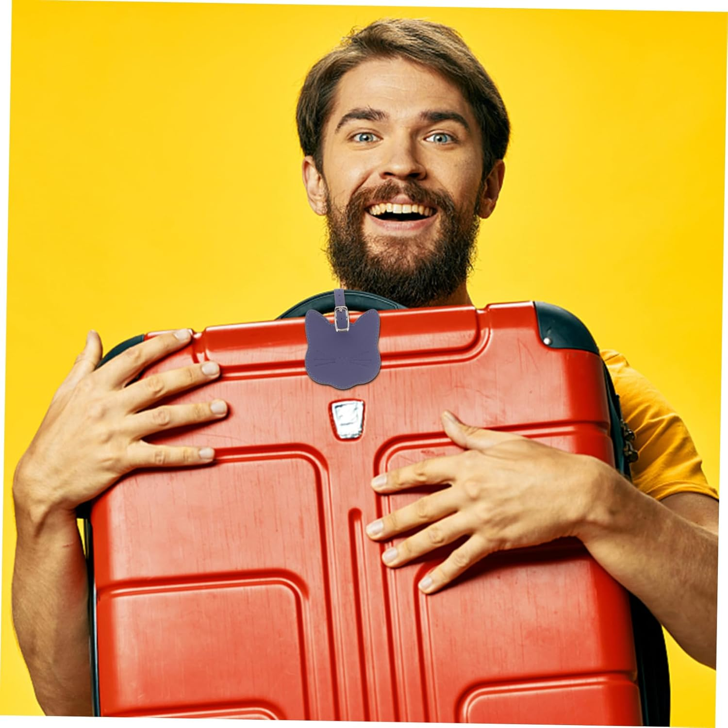 OATIPHO 9Pcs Leather Luggage Tags for Suitcases Hanging Travel Tags Pu Leather Material for Travel Supplies and Carryon Luggage image number 4