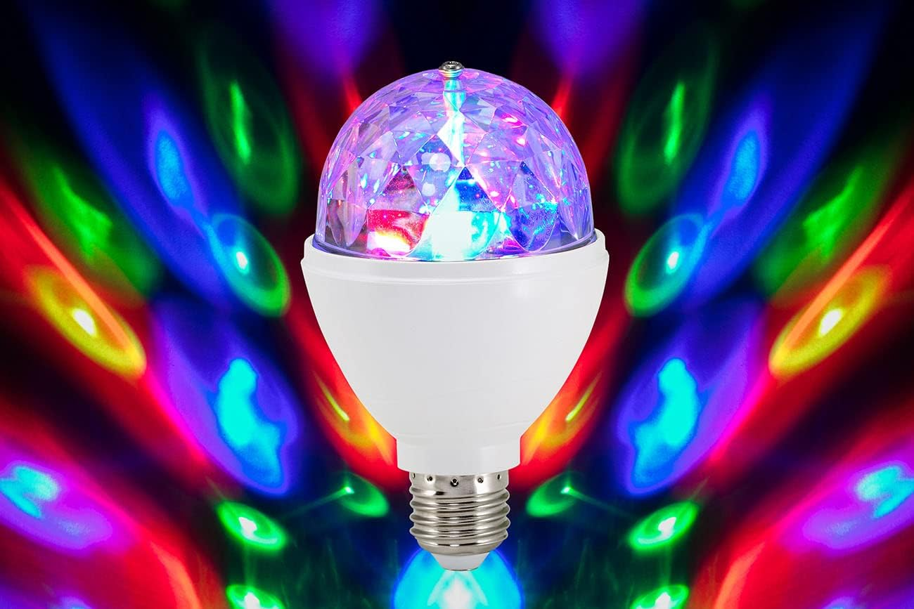 Briloner Leuchten 0528-003 LED Party Light Disco Lighting Effects Self-Rotating Colour Changing Light Bulb 3 W for All Lamps with E27 Socket Plastic 8 X 8 X 13 Cm image number 4