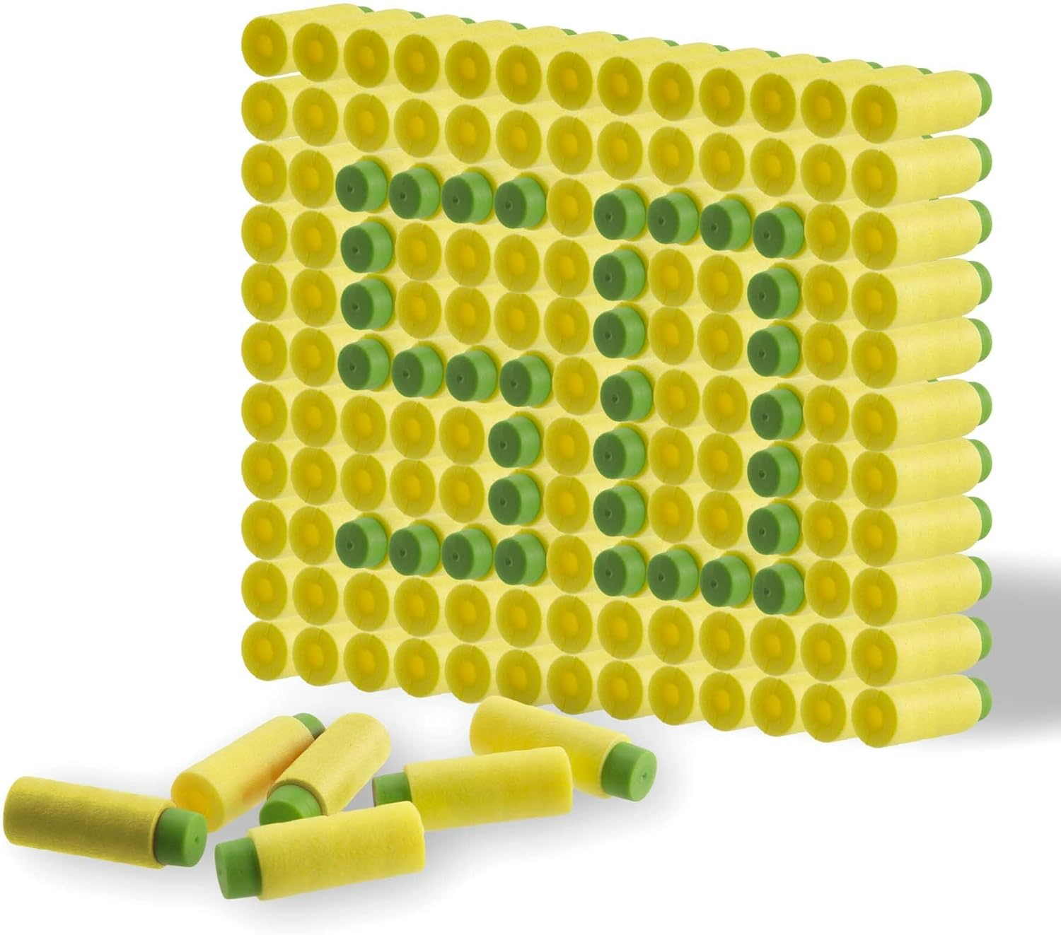 EKIND Foam Soft Darts, 50 Rounds of Highly Accurate Half-Length Soft Darts, Compatible for NERF Pro Stryfe X and Dart Zone Pro Short (Yellow)