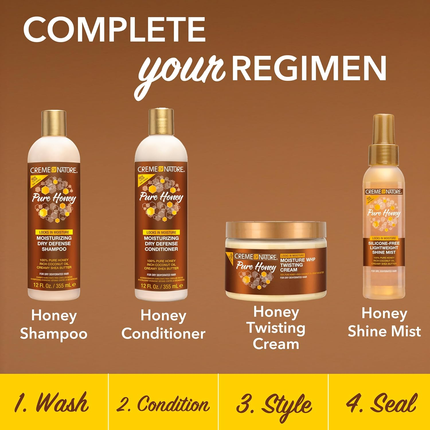 Creme of Nature Curl Cream for Curly Hair By, Pure Honey Moisture Whip Twisting Cream for Dry Dehydrated Hair, 11.5 Fl Oz image number 5