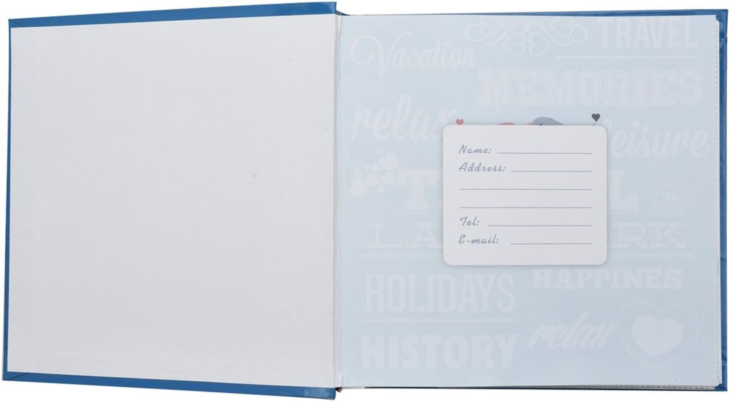 6" X 4" 200 Photos Large Slip in Photo Album Special Blue Memo Book - with Index Page/Dvd Pockets image number 2