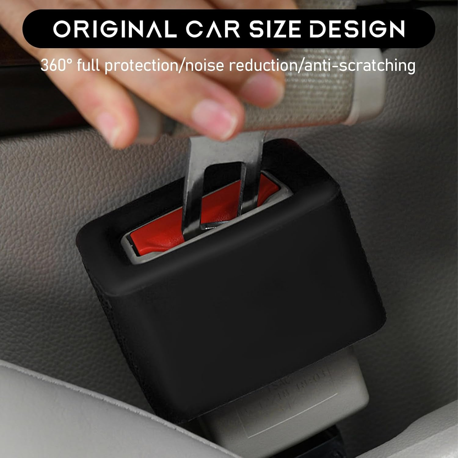 Ohleats 2 PCS Seat Belt Buckle Holder, Silicone Buckle Booster Raises Your Seat Belt for Easy Access, Buckle Cover Makes Receptacle Upright Buckling, Car Accessories for Kids (Black)