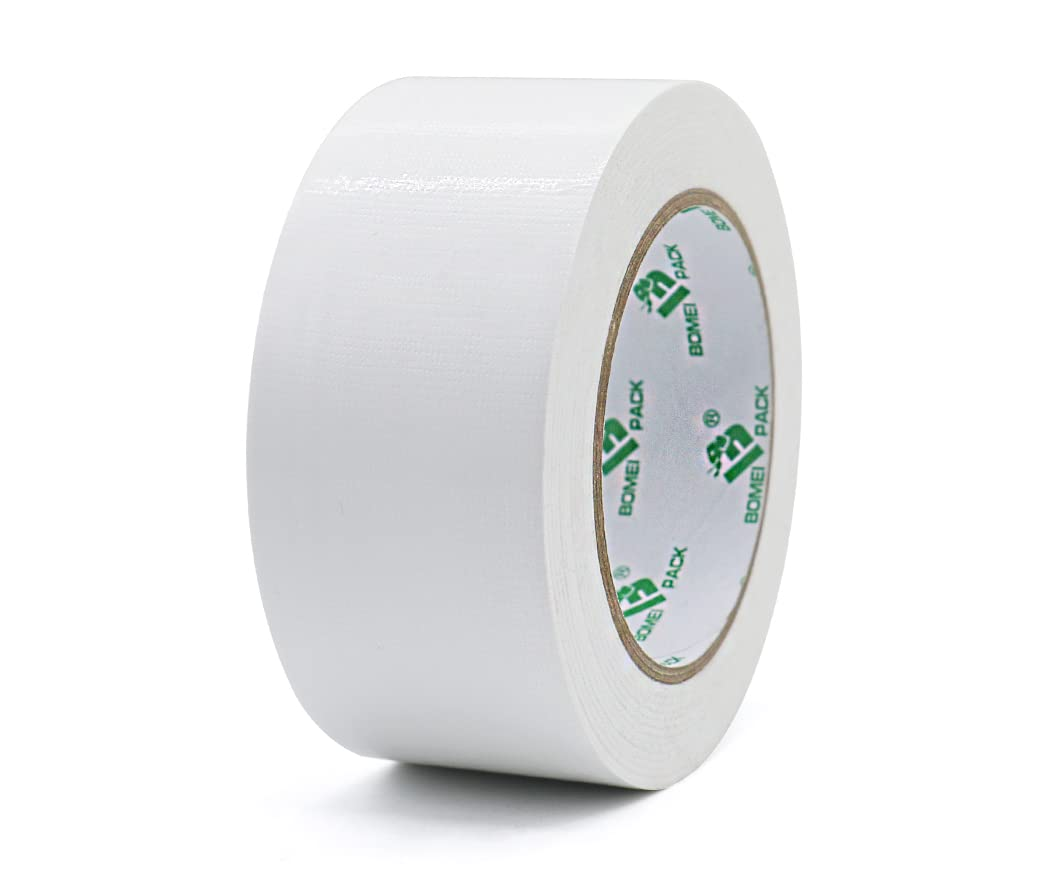 Heavy Duty White Duct Tape, 48Mm*30M, Multi-Use Easy Tear Gaffer Waterproof Cloth Tape for Repairing, Maintenance and Industrial Use, 1.88 Inch X 32.8 Yards, 7.5Mil Thick, 1 Roll, BOMEI PACK image number 5