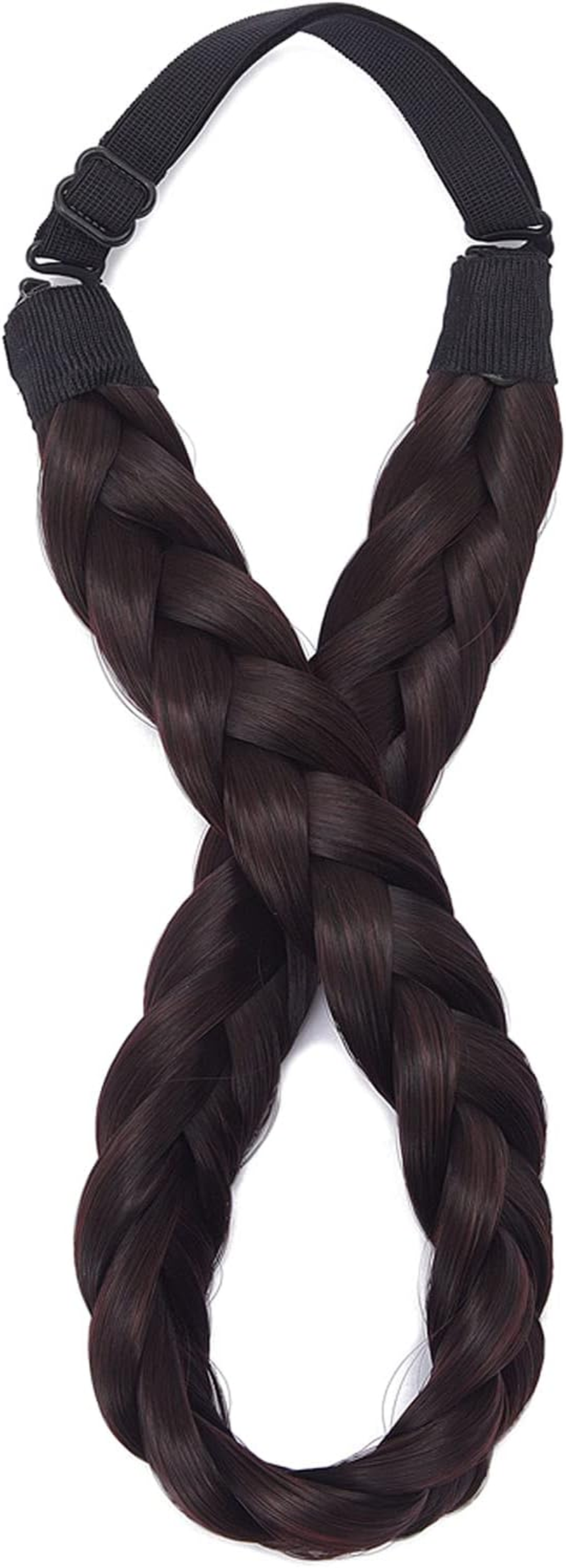 TOECWEGR Braid Headband 3 Strands Synthetic Braided Hair Headbands Stretch Plaited Hair Headbands Hairpiece Fashion Girl Costume Hair Accessories image number 6