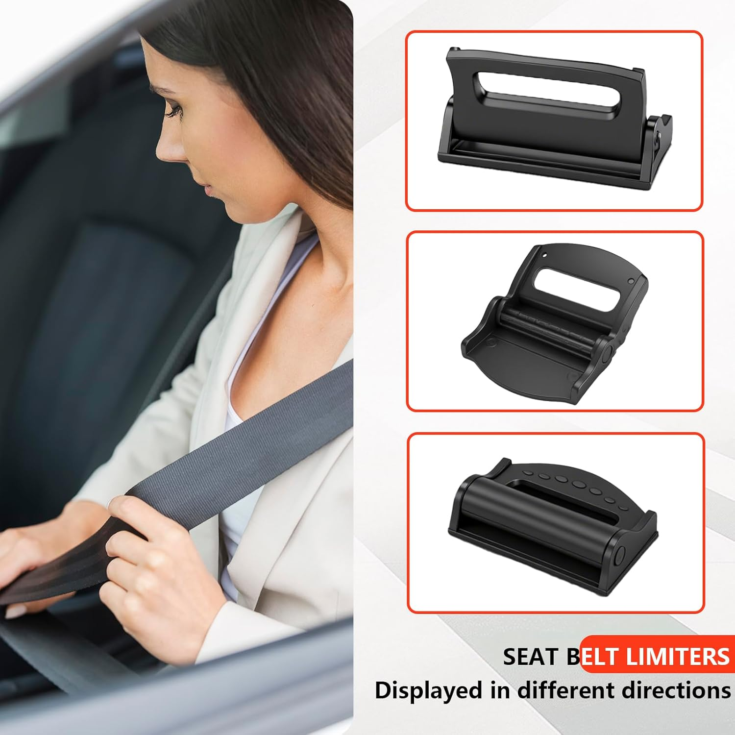 2PCS Car Seatbelt Adjuster, Universal Auto Seat Belt Clips for Adults/Kids, Comfort Car Shoulder Neck Protector Strap Positioner, Seatbelt Locator Retainer Locking Clips for Car, SUV (Black) image number 6