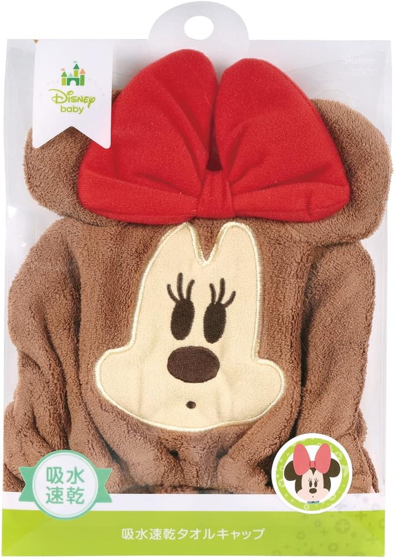 Skater TOC11-A Disney Minnie Mouse Towel Cap, Water Absorbent, Quick Drying, 9.1 X 6.7 Inches (23 X 17 Cm) image number 4