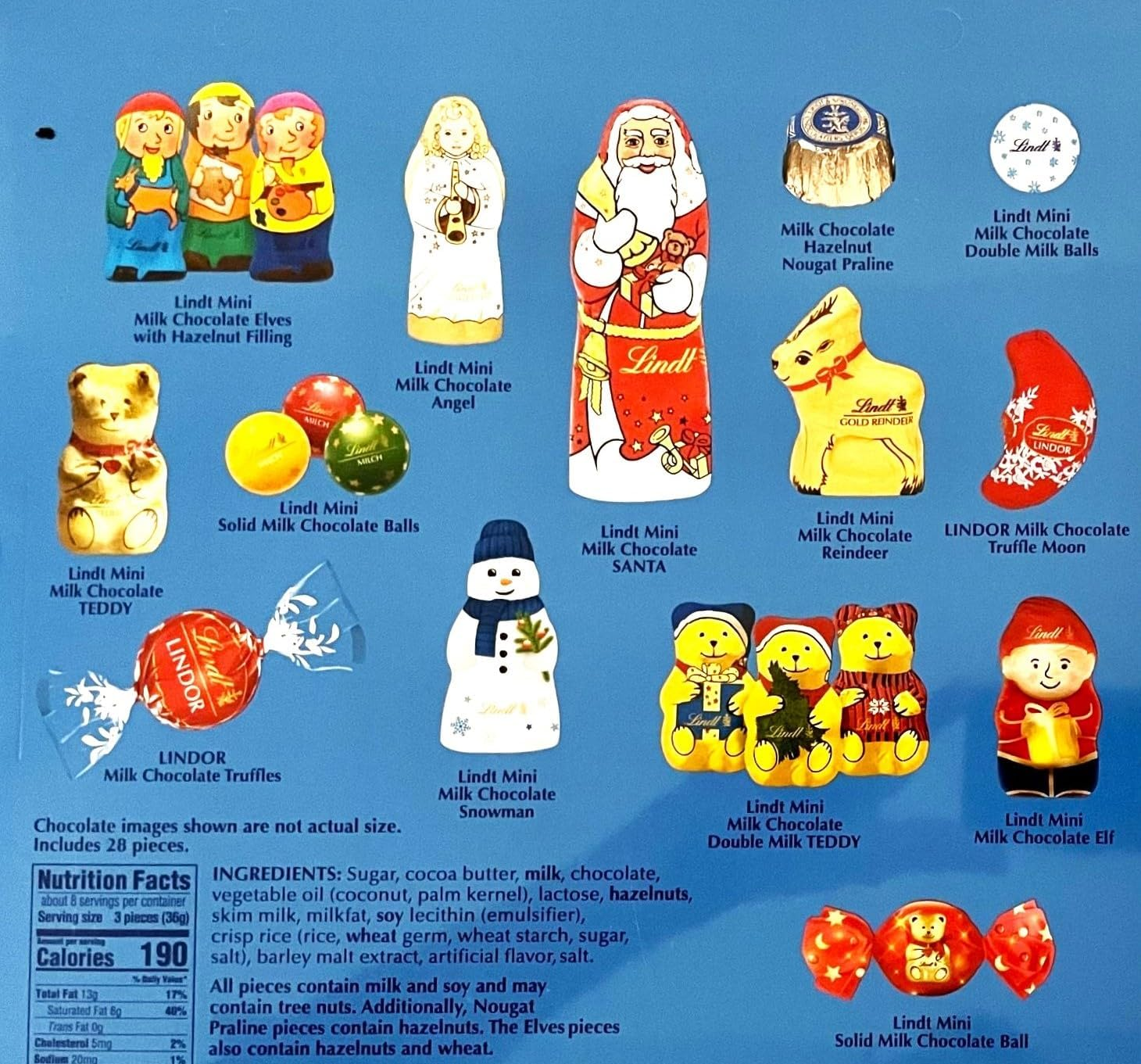 Lindt Christmas Advent Calendar 2023, Assorted Chocolates, 10.2 OZ, Sealed. image number 2