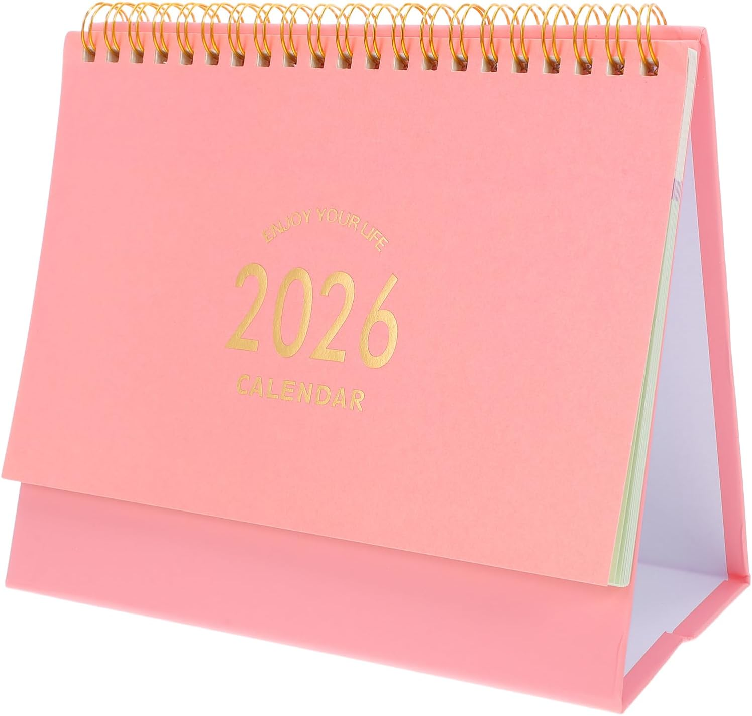 SHINEOFI 2025-2026 Small Desk Calendar &ndash; Flip Desktop Monthly Planner Standing Table Calendar Thick Paper Organizer for Home Office - Pink