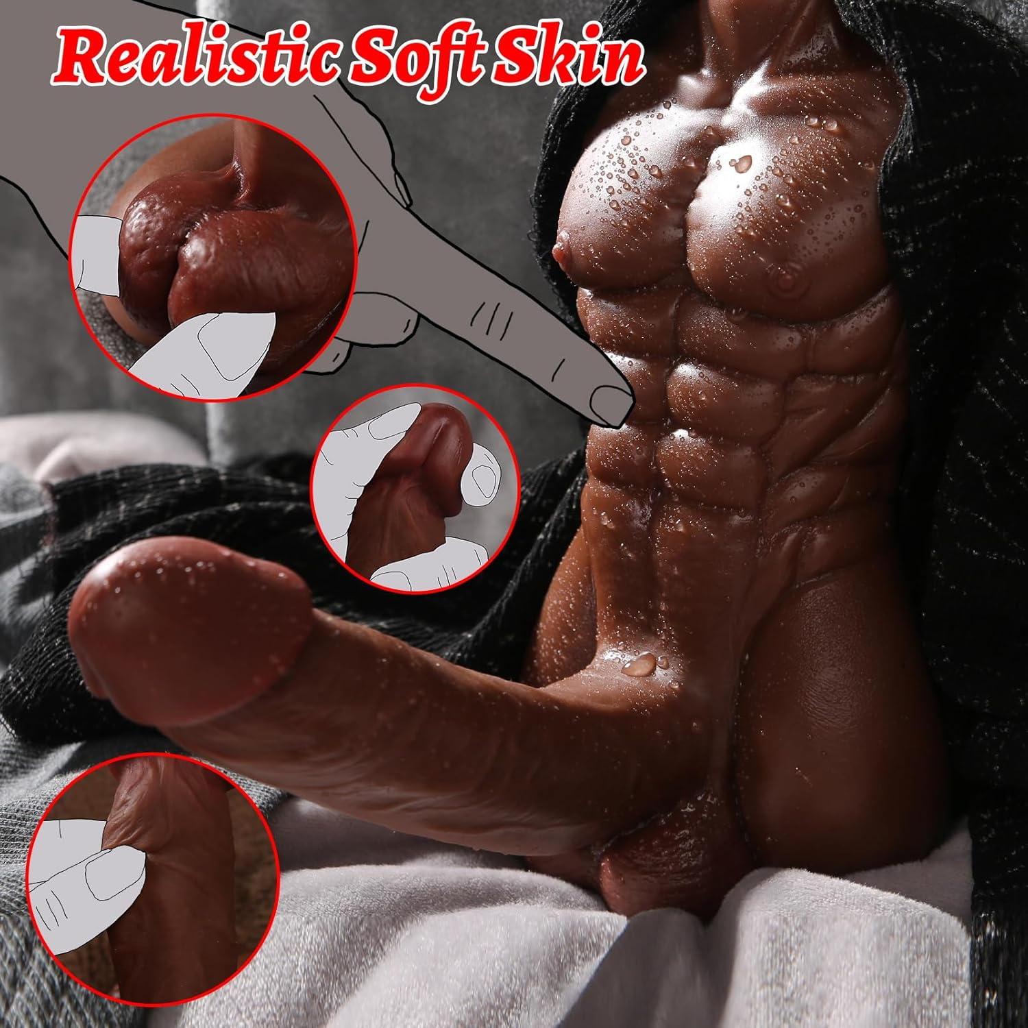 Male Torso Sex Doll with Flexible Dildo Realistic Sex Men'S Body Sex Dolls for Women 4.6In Cock Sex Toys for Female Masturbation Unisex Masturbator Sex Toy for Men Women Couple Gay 1.5Lb image number 6
