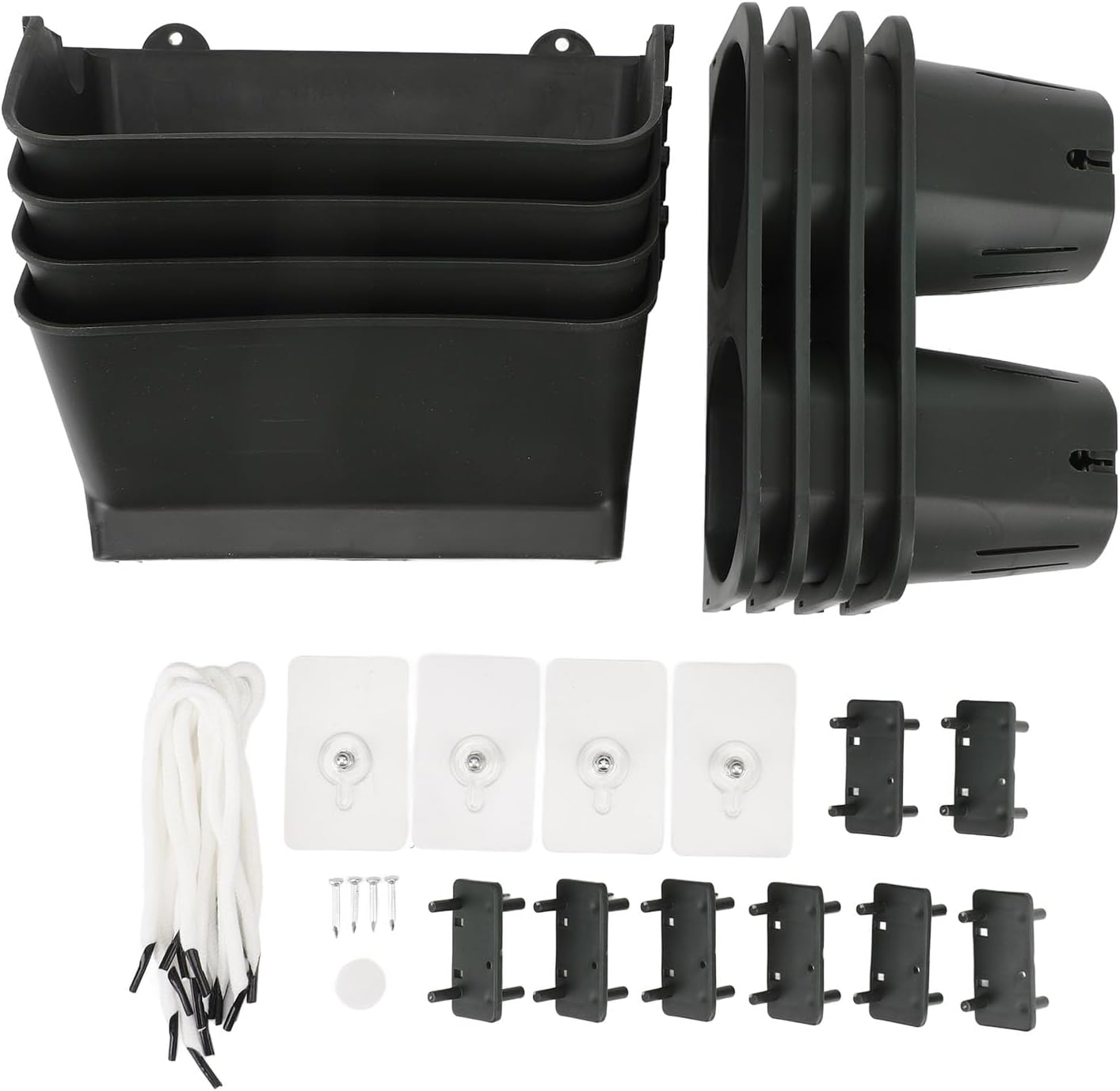 Vertical Wall Planter, Hanging Planter Deeper Boxs with 8 Pots for Indoor Outdoor Decor, Wall Mounted Planter for Yard Garden Fence Home Balcony Office, Easy to Install and Move image number 4