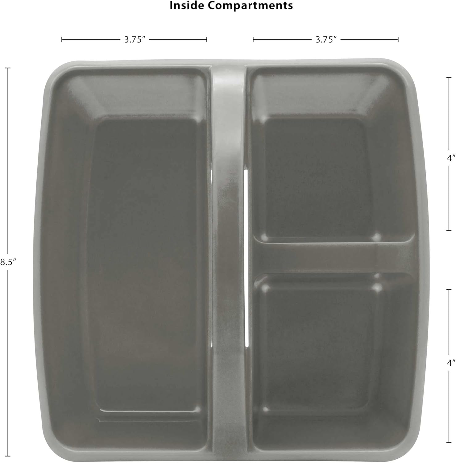 Gray Portable Plastic Storage Caddy 6-Pack for Classrooms, Kids Room, and Office Organization, 3 Compartments