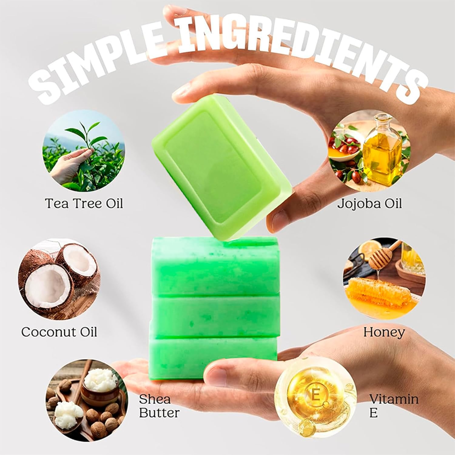 FLYTIN Loravey Relief Soap Bar, Tea Tree Oil Antifungal Soap, Natural Foot & Body Soaps for Healthy Skin, Plant-Based Formula, Refreshing Cleanse (2Pcs) image number 1