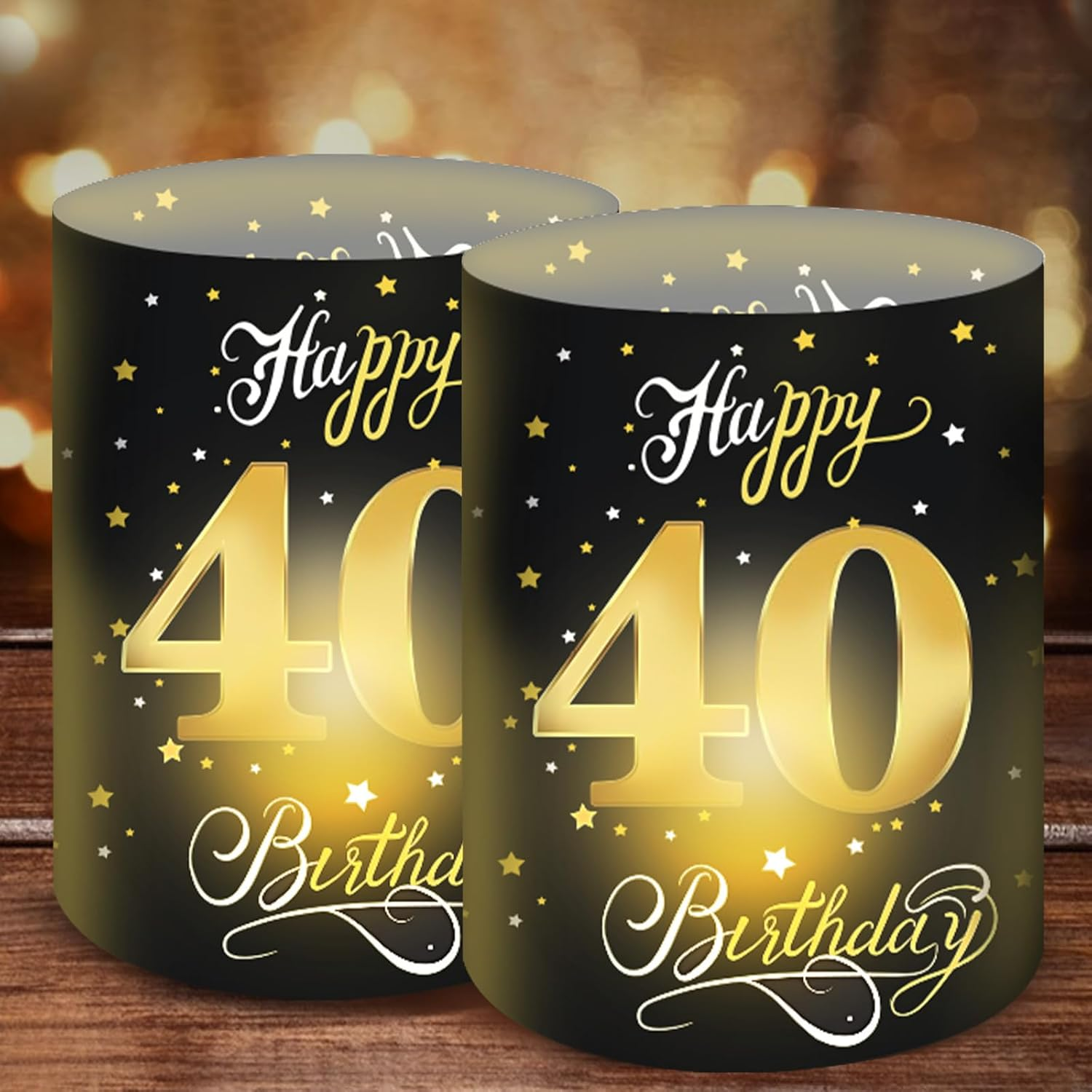 Moorle 12 Lantern Table Decoration 50Th Birthday, Happy Birthday Table Decoration for Men and Women, Lanterns for Tea Lights or Candles