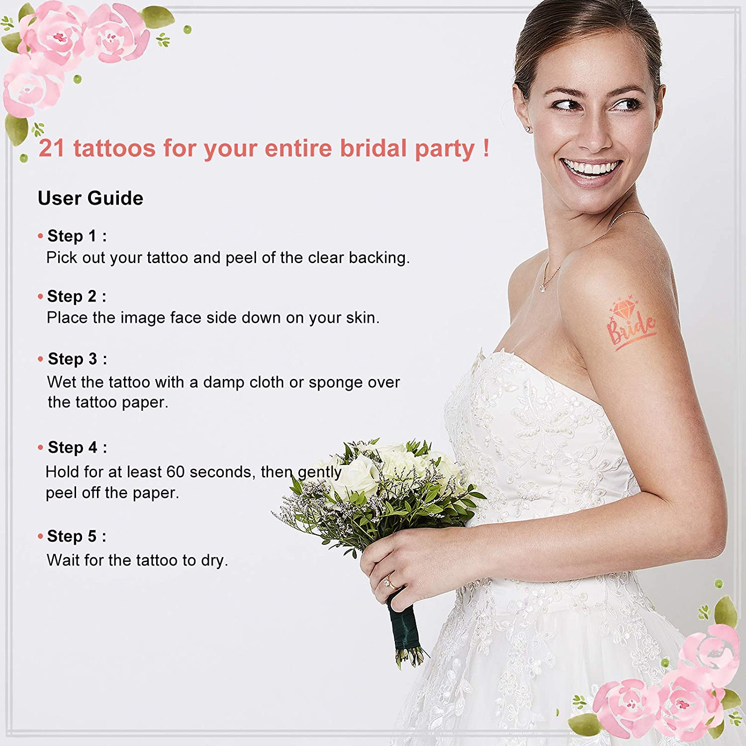 Bachelorette Hens Party Decorations, Rose Gold Bridal Shower Party Decor and Supplies Kit - Includes Glitter Bride Sash, Bride to Be Balloons, Tiara, Flash Tattoos, Fringe Curtains image number 1