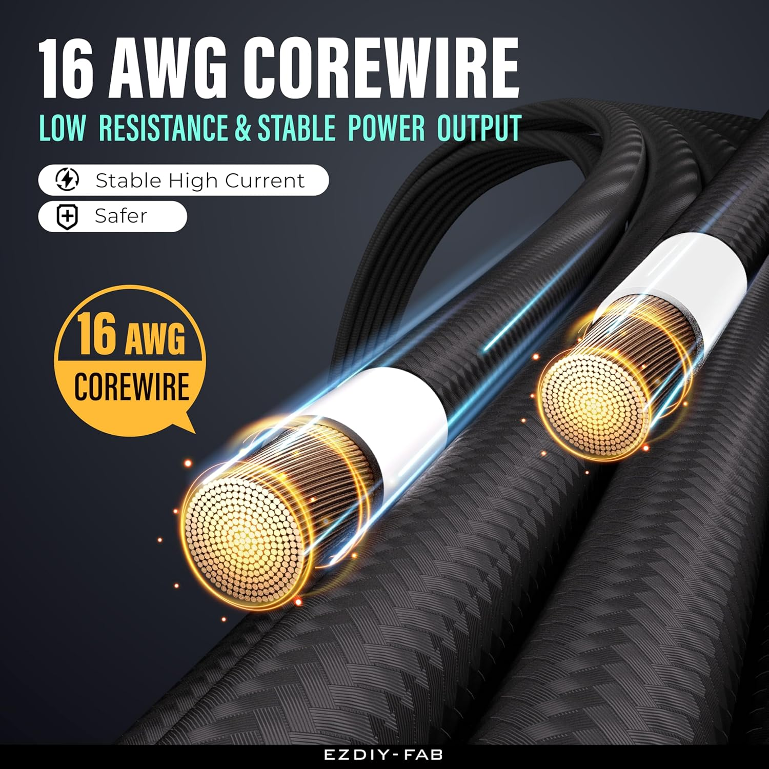 EZDIY-FAB 12VHPWR PSU Cable Extension Kit,16Awg PCIE 5.0 Power Supply Cable Extension- 1X 24 Pin ATX /2X 8Pin (4+4) EPS / 1X12+4 Pin GPU 300MM with Combs-Carbon