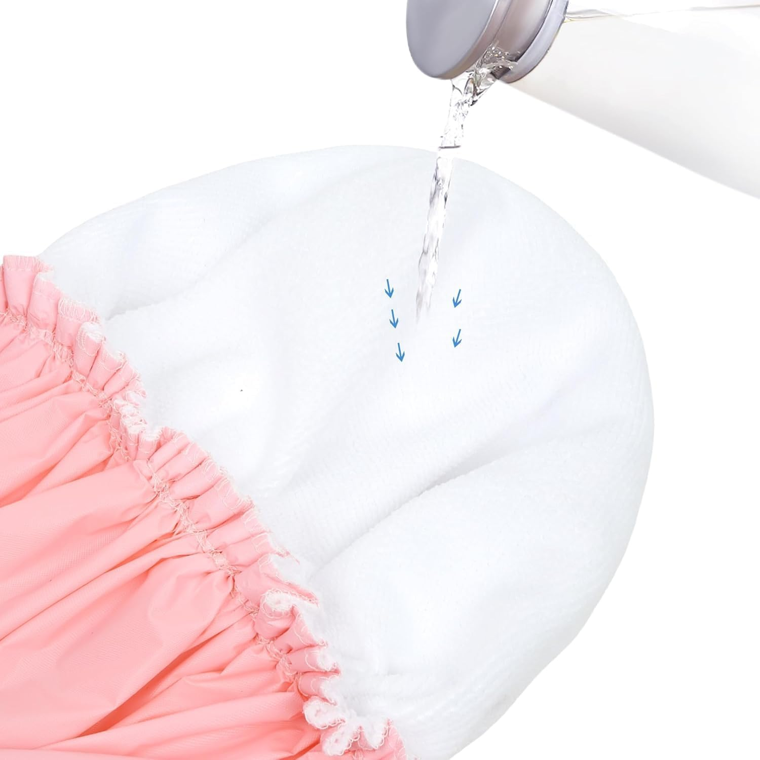 Shower Caps for Women, Terry Cloth Lined, Reusable Bath Caps, Double Waterproof Layers Shower Cap, Bathing Shower Caps, for Long Thick Hair, Waterproof Washable Soft Bath Shower Caps for Hair Care