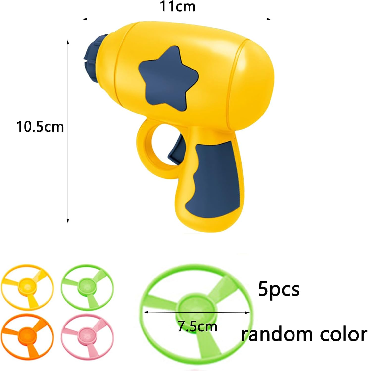 Cat Fetch Toy, Cat Toy, Pet Toy, Colourful Flying Propeller Disc Cat Toy, Chasing Saucer with 1 Launcher and 5 Propellers, Random Colour, Kitten Tracking Toy image number 4