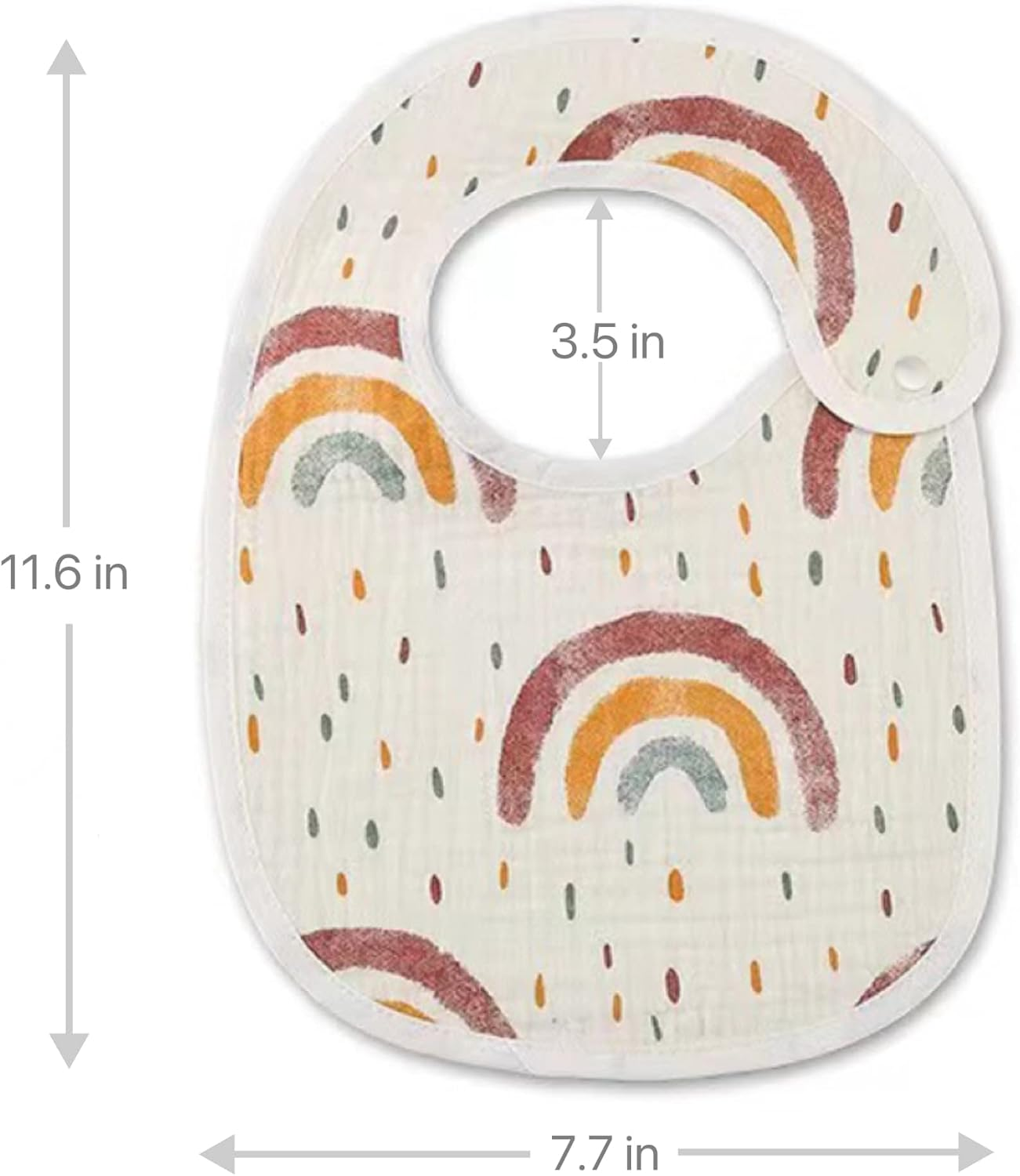 Organic Muslin Bibs, Baby Drool Bibs for Girls Boys, Soft Lap-Shoulder Waterproof Snap Bibs for Teething image number 5