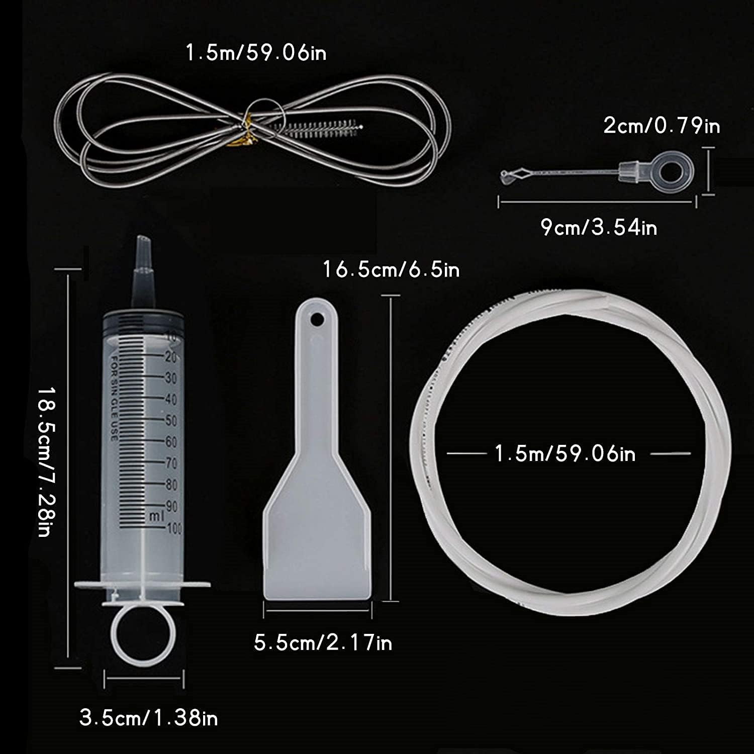 5 Pcs Refrigerator Drain Hole Clog Remover,Dredge Cleaning Tools Fridge Hole Brush,Water Outlet Cleaner for Household Clean,Refrigerator Drain Clean Brush,Wash Brush Suction Syringe Hose (5 Pcs) image number 6